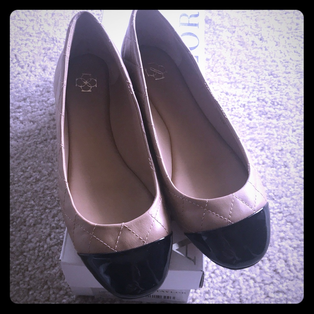 Ann Taylor Quilted Leather Ballet Flats
